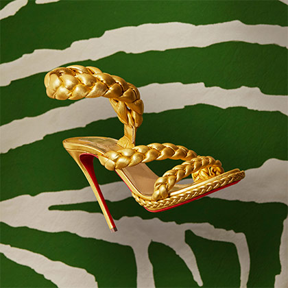 Fatima - 120 mm Sandals - Iridescent nappa leather - Gold - Women