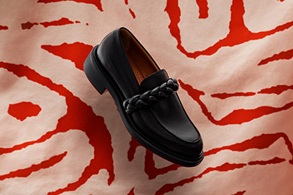 Urbino Moc Braid - Loafers - Braided calf leather - Black - Men