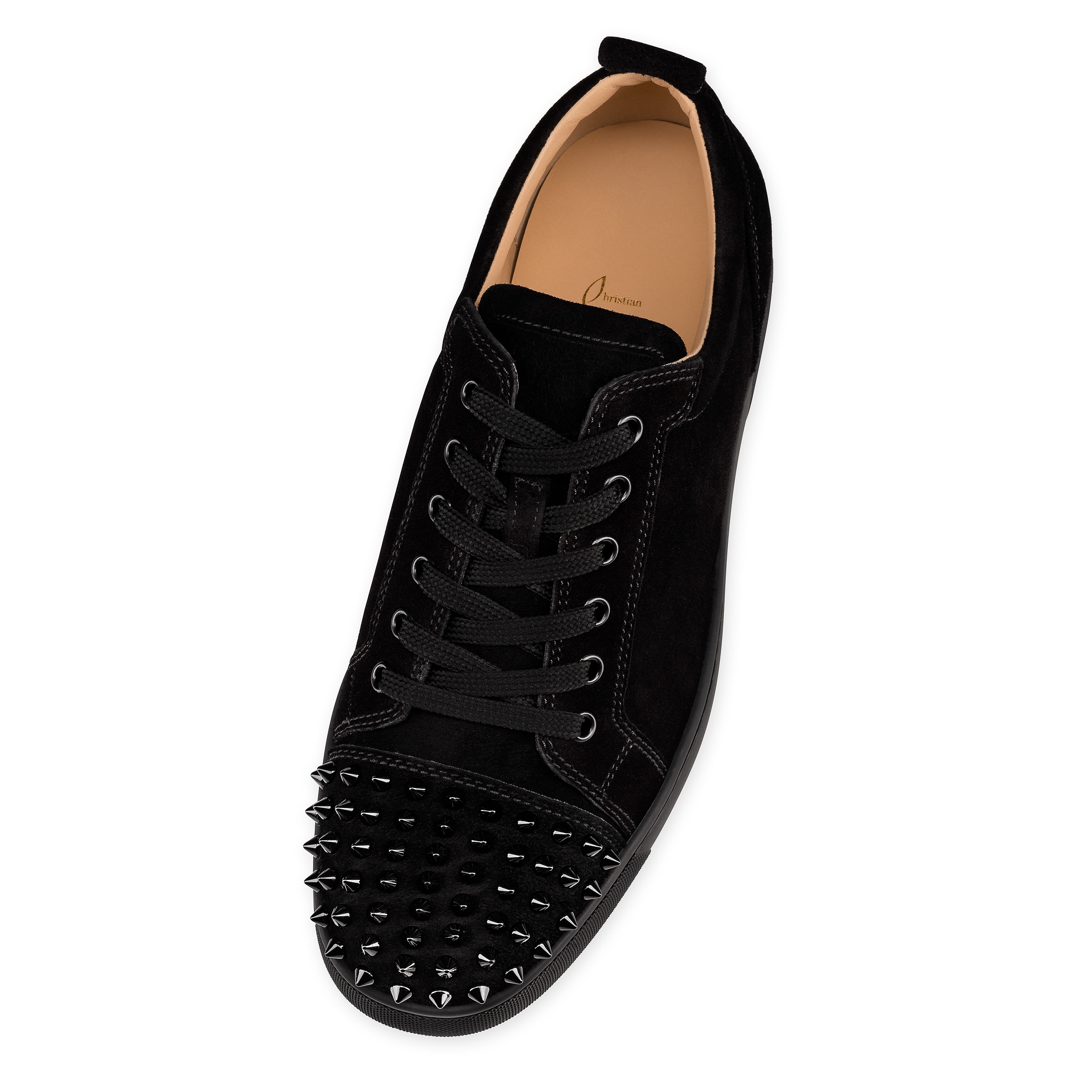 Louis Junior Spikes - Sneakers - Calf leather and spikes - Black - Christian  Louboutin