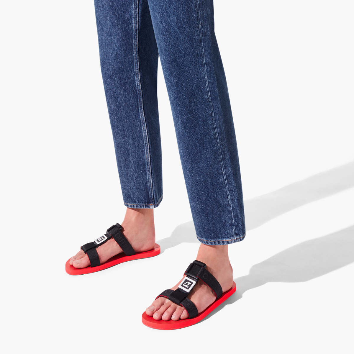 Surf - Sandals - Calf leather and ribbon - Loubi - Christian Louboutin