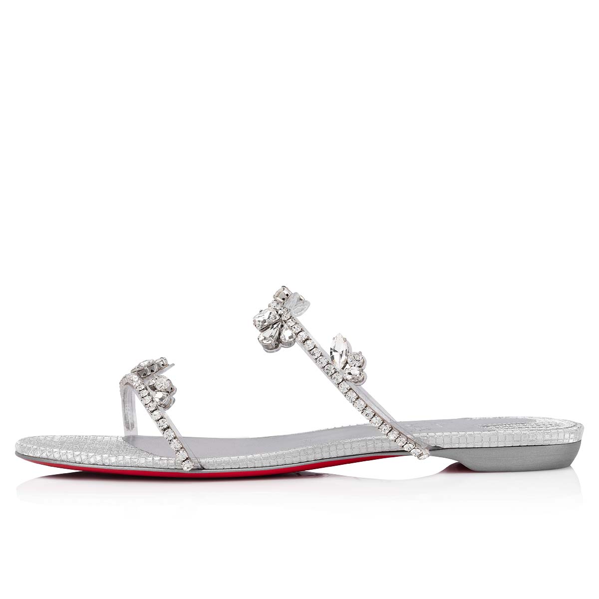 Just Queenie - Sandals - PVC and cotton - Silver - Christian Louboutin