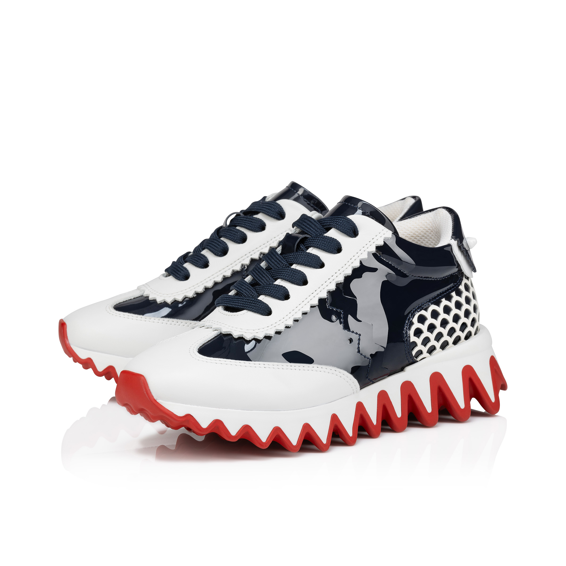 Mini Shark - Sneakers - Calf leather and rubber - Marine - Kids ...