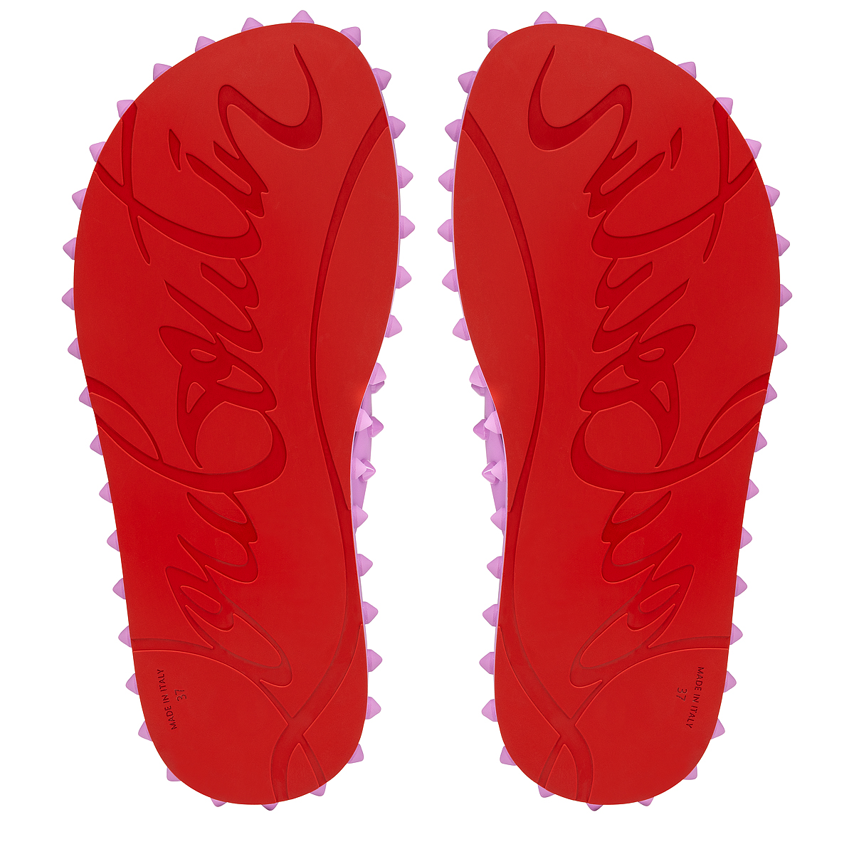 Shop Christian Louboutin Loubi Flip Logo Sandals (1230963 H358