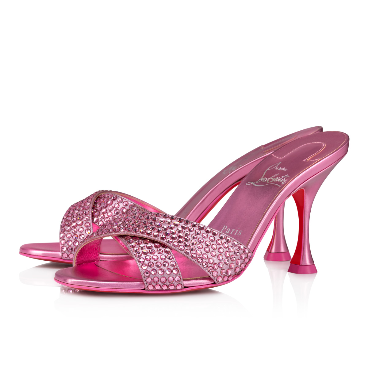 Christian Louboutin US 8.5 Sandals pink red sole high heels