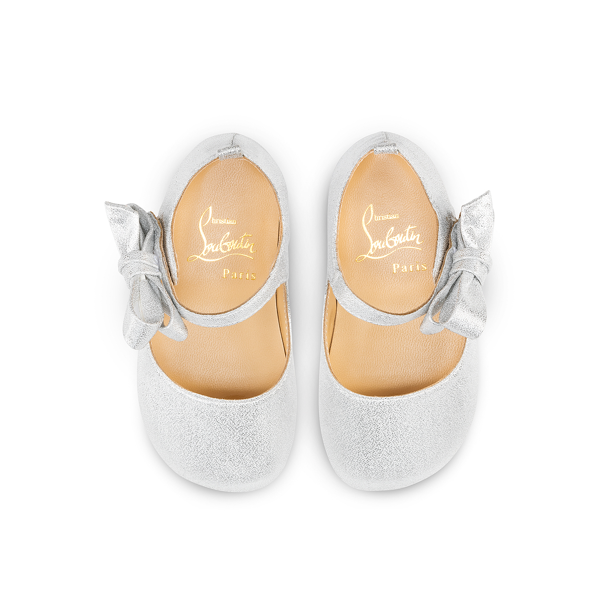 Lou Babe Ballerines Lurex Argent Bebes Christian Louboutin France