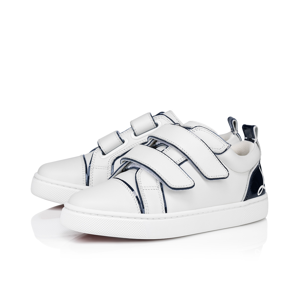 Funnyto Scratch Sneakers Cuir de veau verni Bianco Enfants