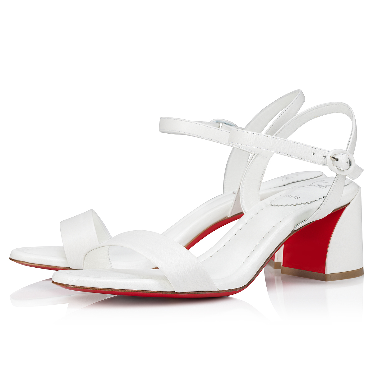Miss Jane Sandal Sandales 55 mm Cuir nappa Bianco Femme Christian Louboutin France