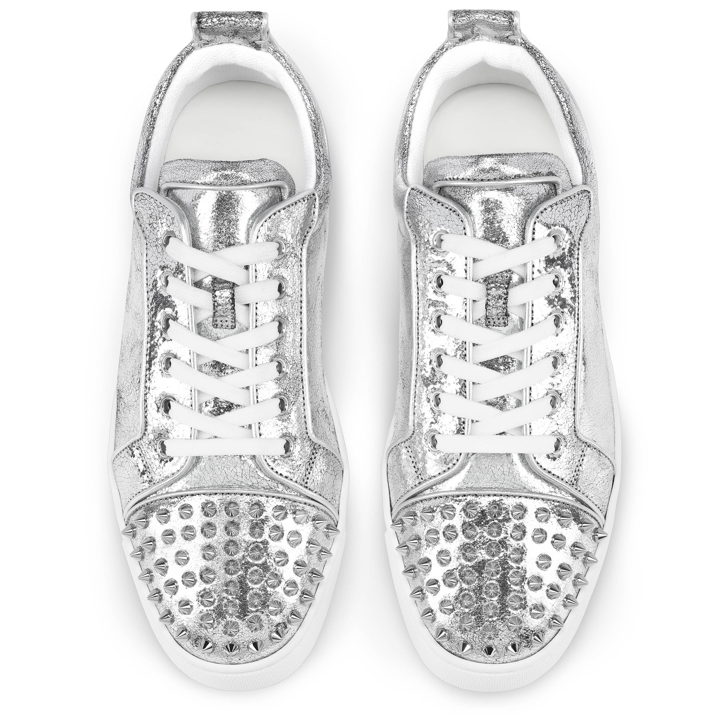 Louboutin white silver spikes online