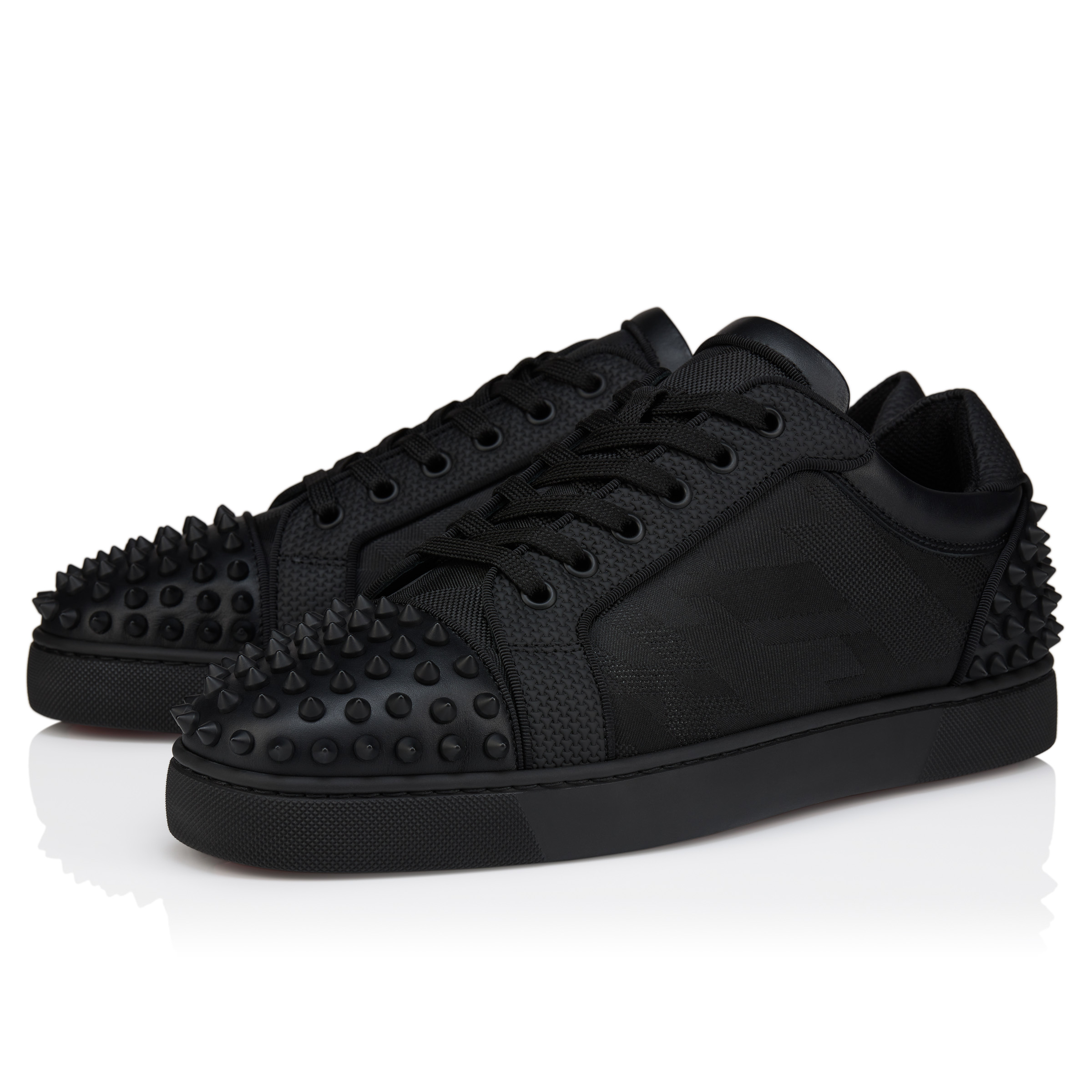 Seavaste 2 - Sneakers - Calf leather, jacquard and spikes - Black
