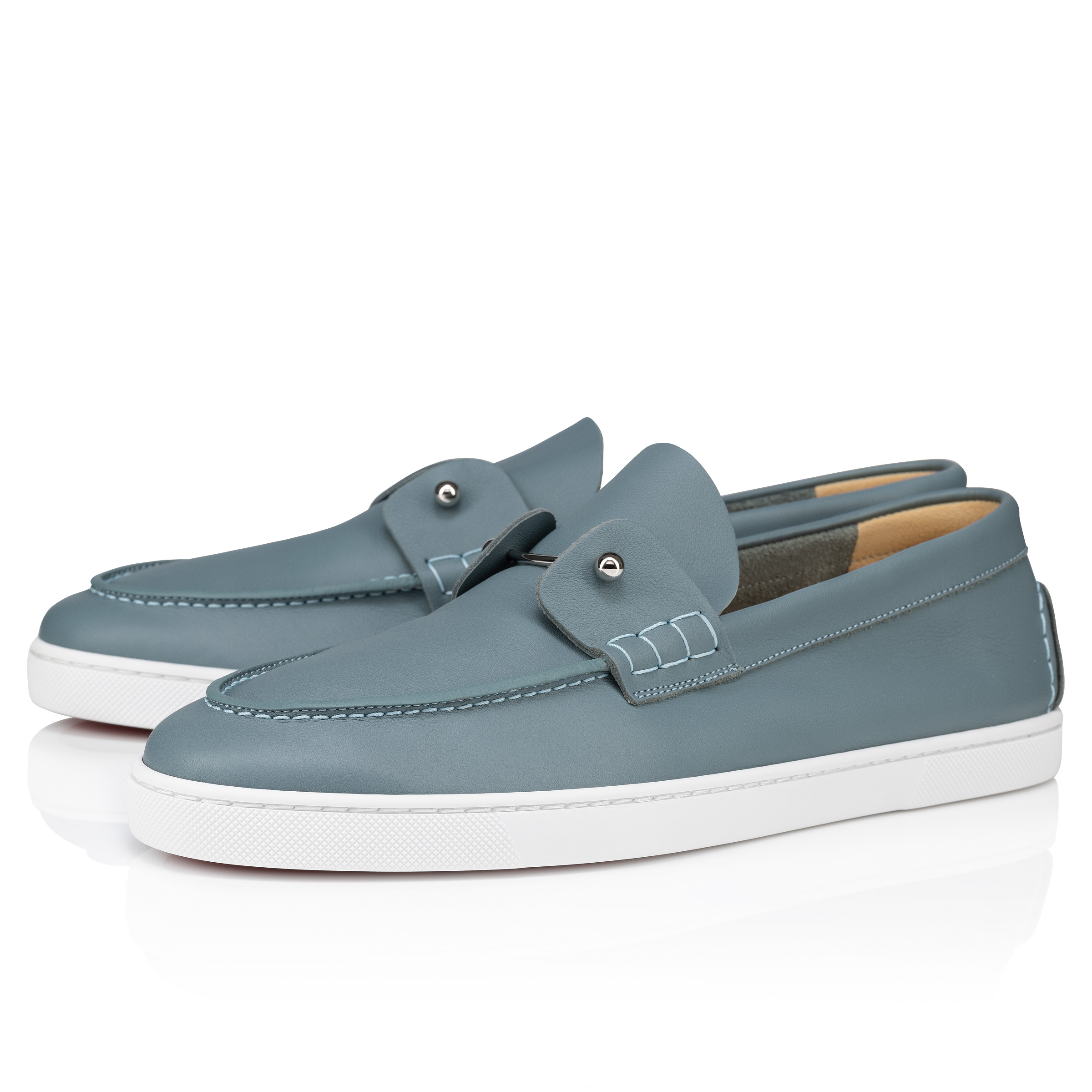 【Christian Louboutin】 Chambeliboat leather loafers Chambeliboat - Boat Shoes - Calf leather - Black - Men