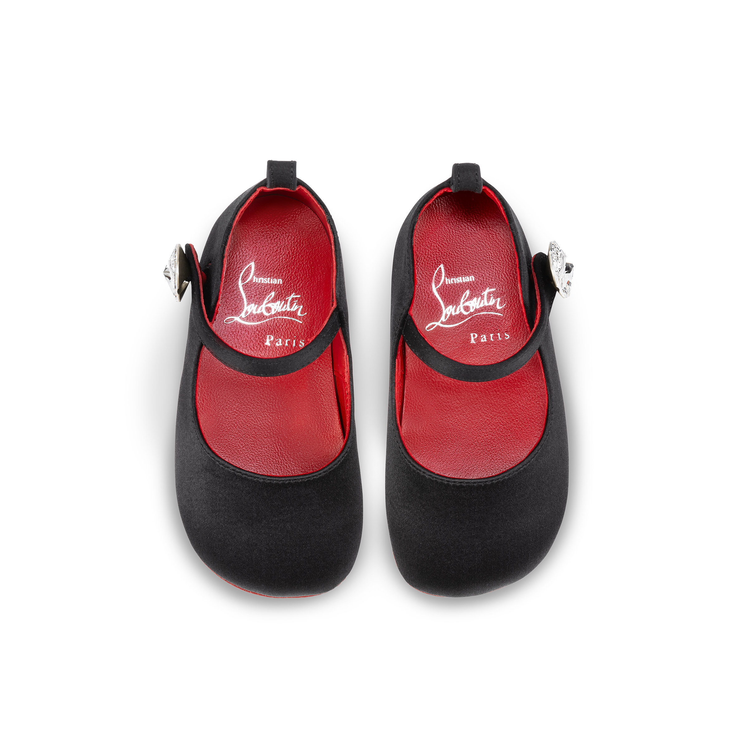Baby Love Chick Strass Ballerines Crepe satin et strass Noir Bebes Christian Louboutin Suisse
