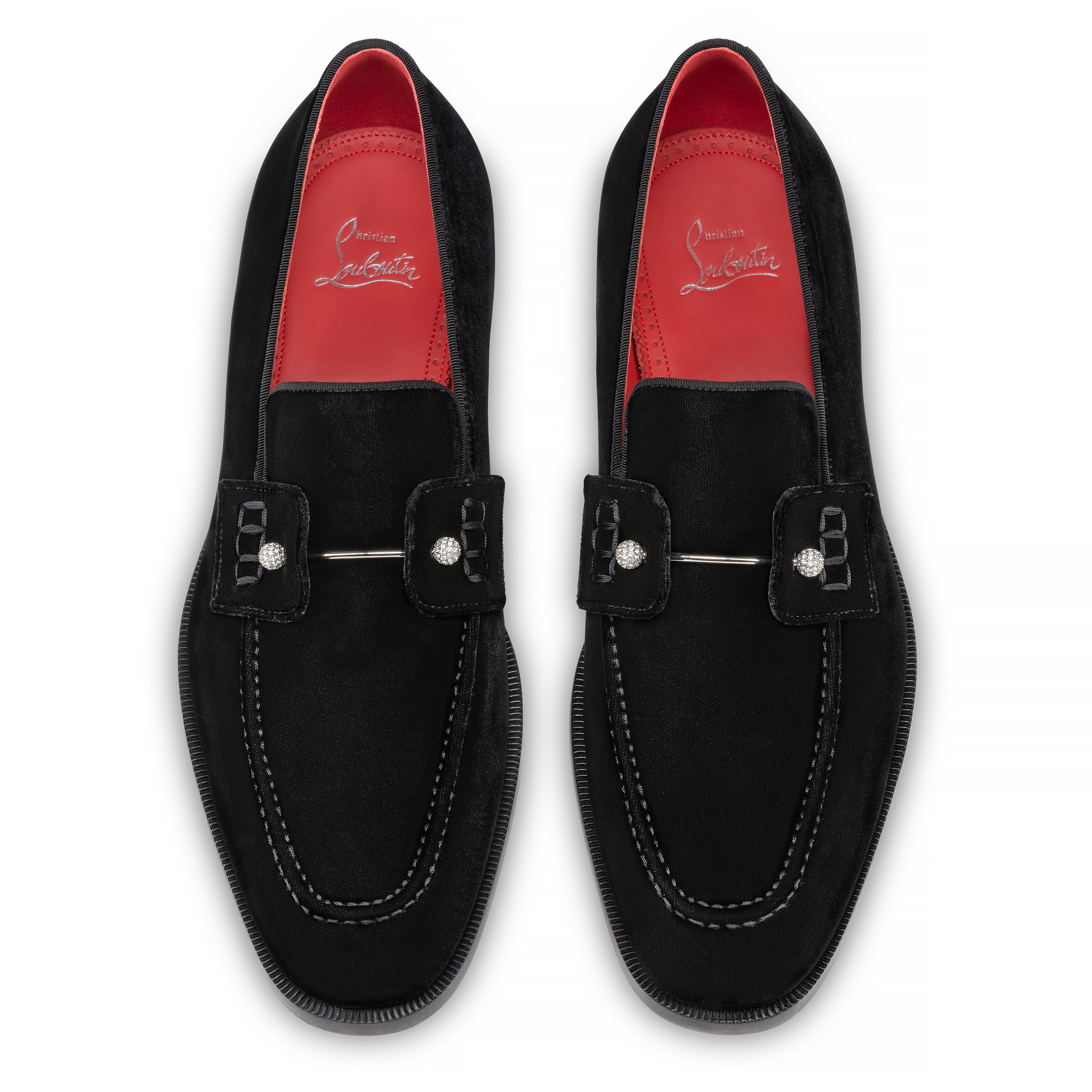 Christian Louboutin Chambelimoc Leather Loafer, Black Christian Louboutin Chambelimoc Night Strass Calfskin  main image 2