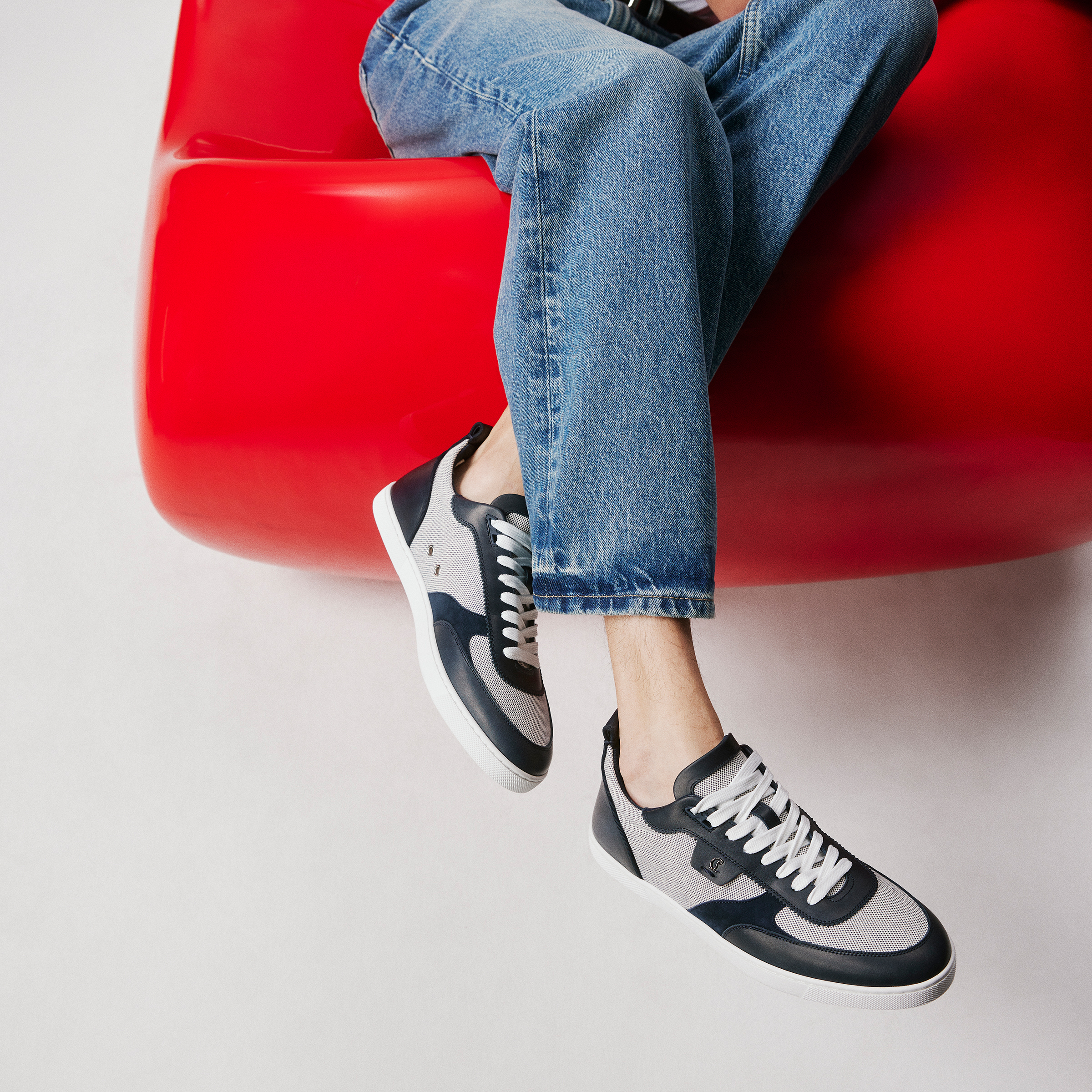 【Christian Louboutin】 Tutti Rui leather low-top sneakers Tutti Rui - Sneakers - Calf leather - Marine - Men