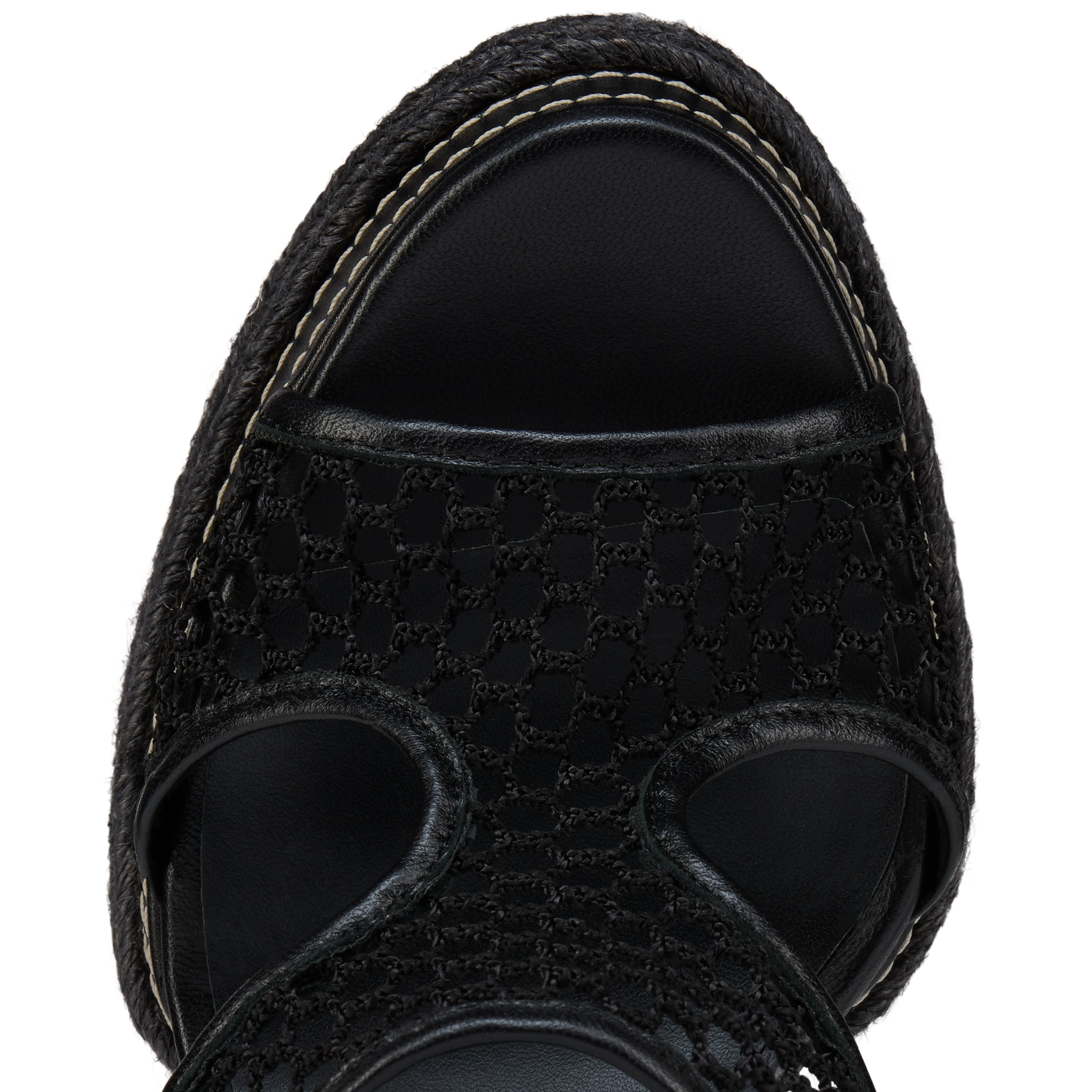 Almeja - 130 mm Espadrilles - Mesh and nappa leather - Black