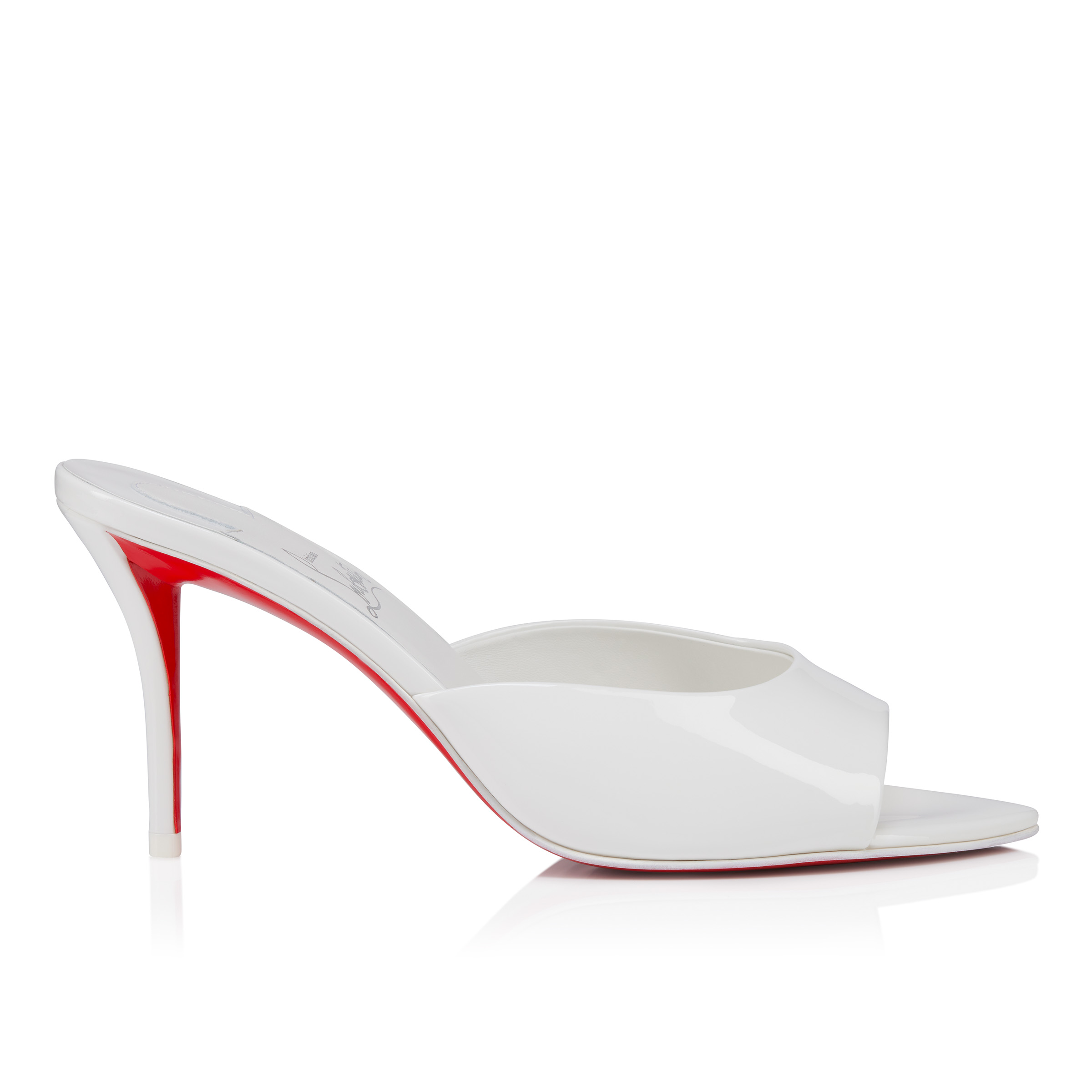 【関税込み】Loulou de Saison ホワイト Liz ミュール Miss Z Mule - 80 mm Mules - Patent calf leather - Bianco