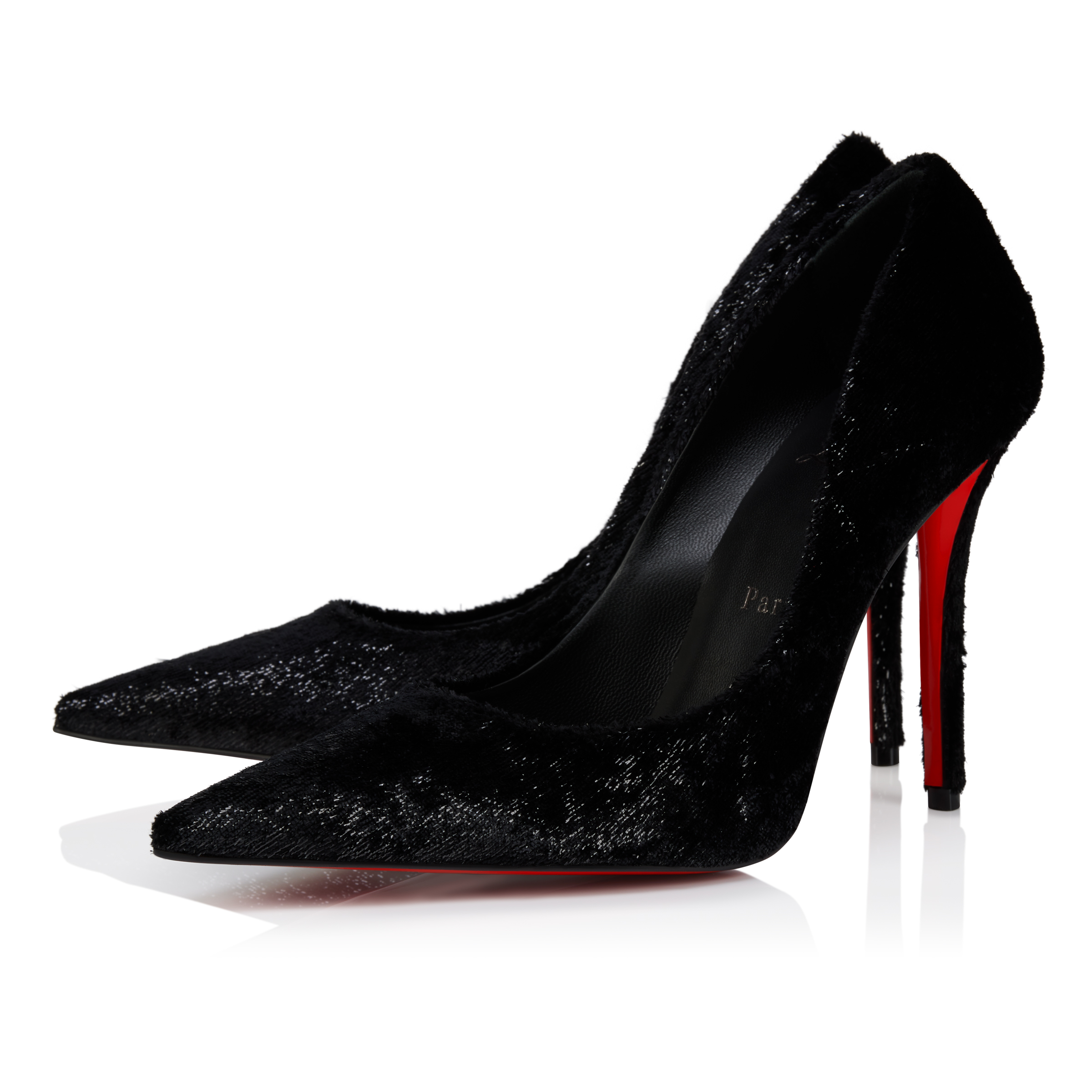 Miss Z - 100 mm Pumps - Shiny velvet effect calf leather - Black