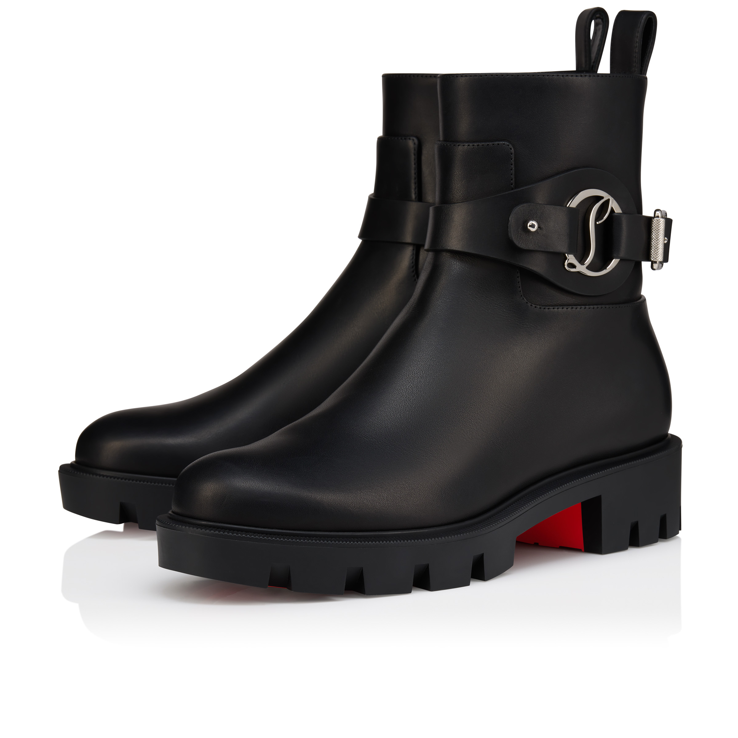 Dianouchette Lug - Low boots - Waxed calf leather - Black - Women