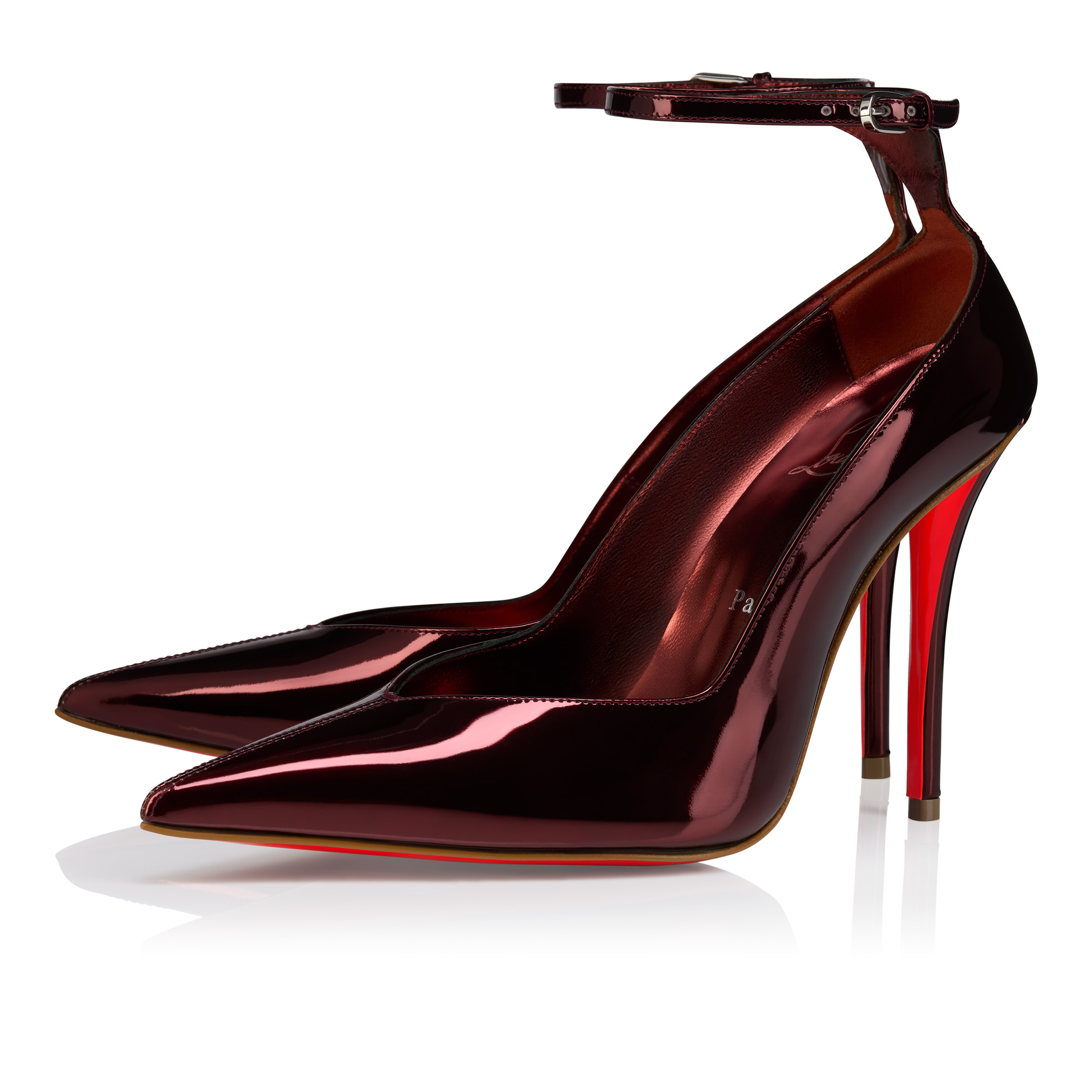 やおや　Christian Louboutin ハイヒール Erozee - 100 mm Strappy pumps - Laminated calf leather - Palio