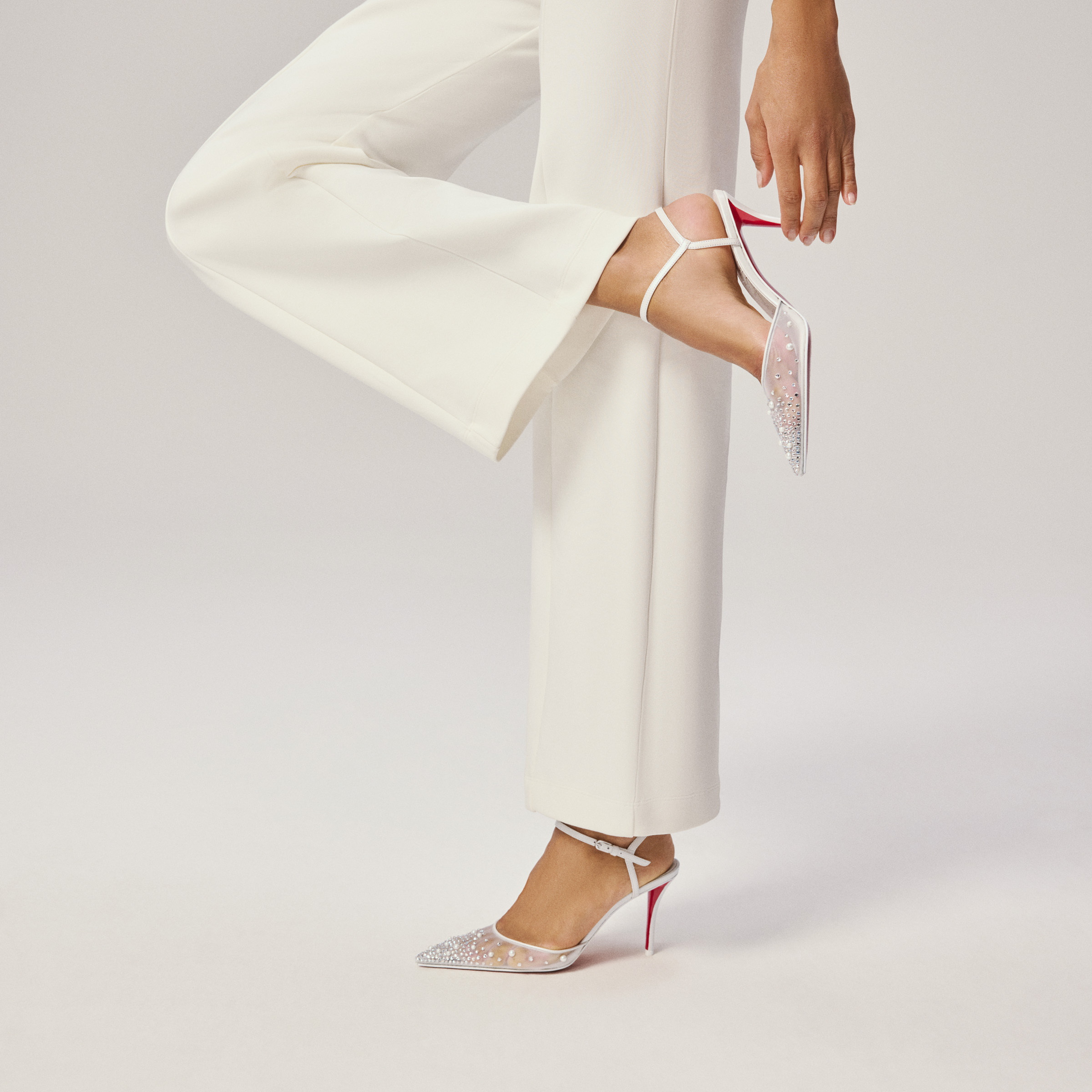 Miss Z Riviera Strass - 80 mm Strappy pumps - Mesh, nappa leather