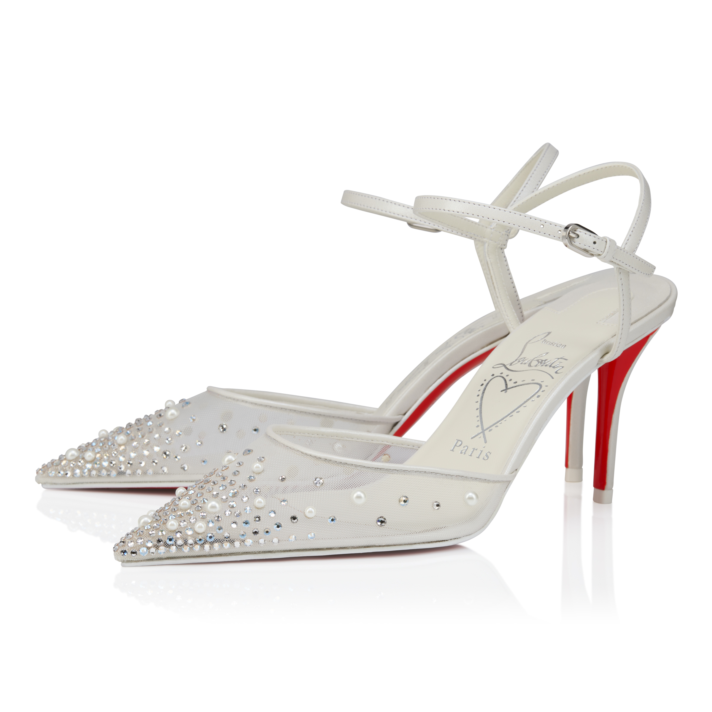 Miss Z Riviera Strass - 80 mm Strappy pumps - Mesh, nappa leather