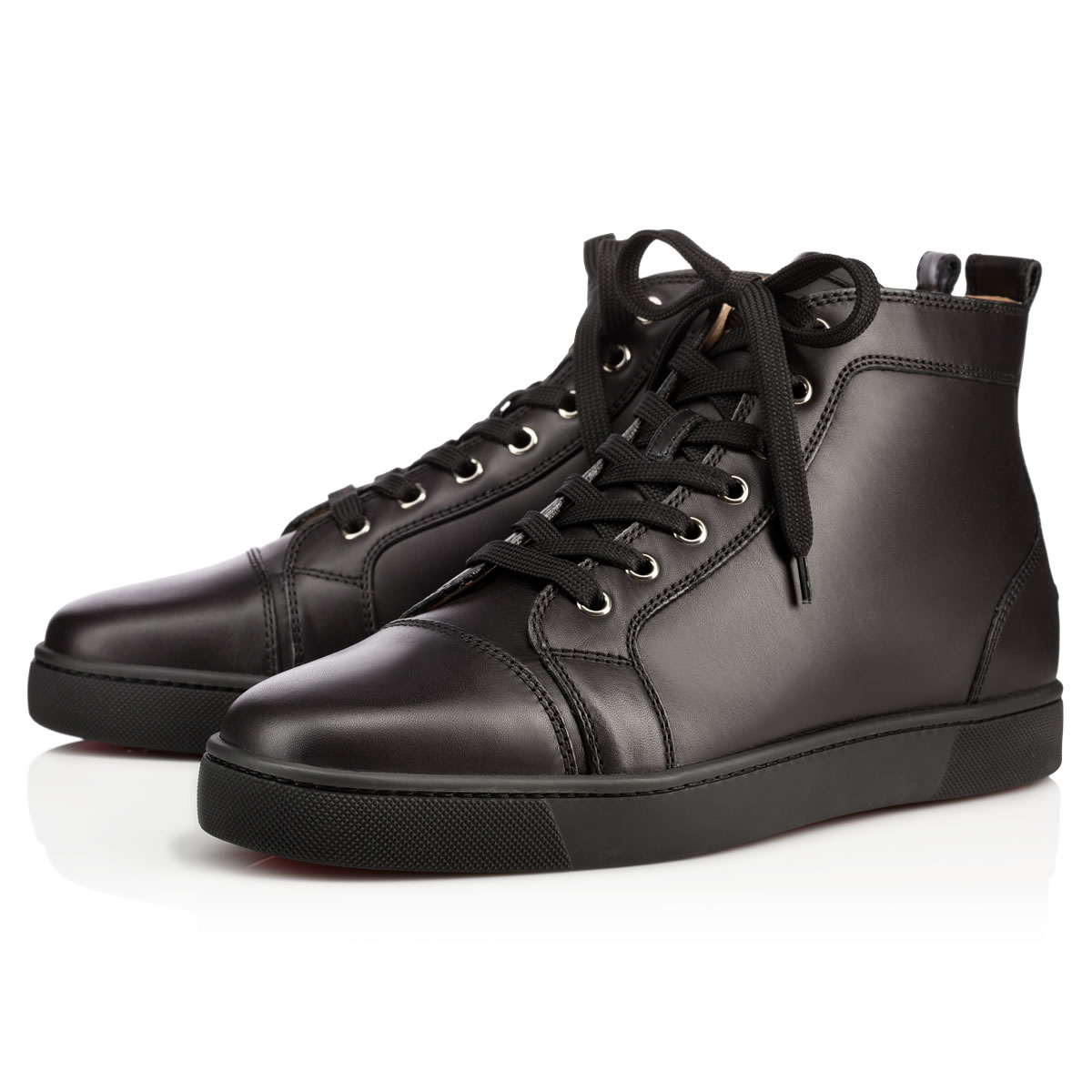 Louis - High-top sneakers - Calf leather - Black - Men - Christian ...