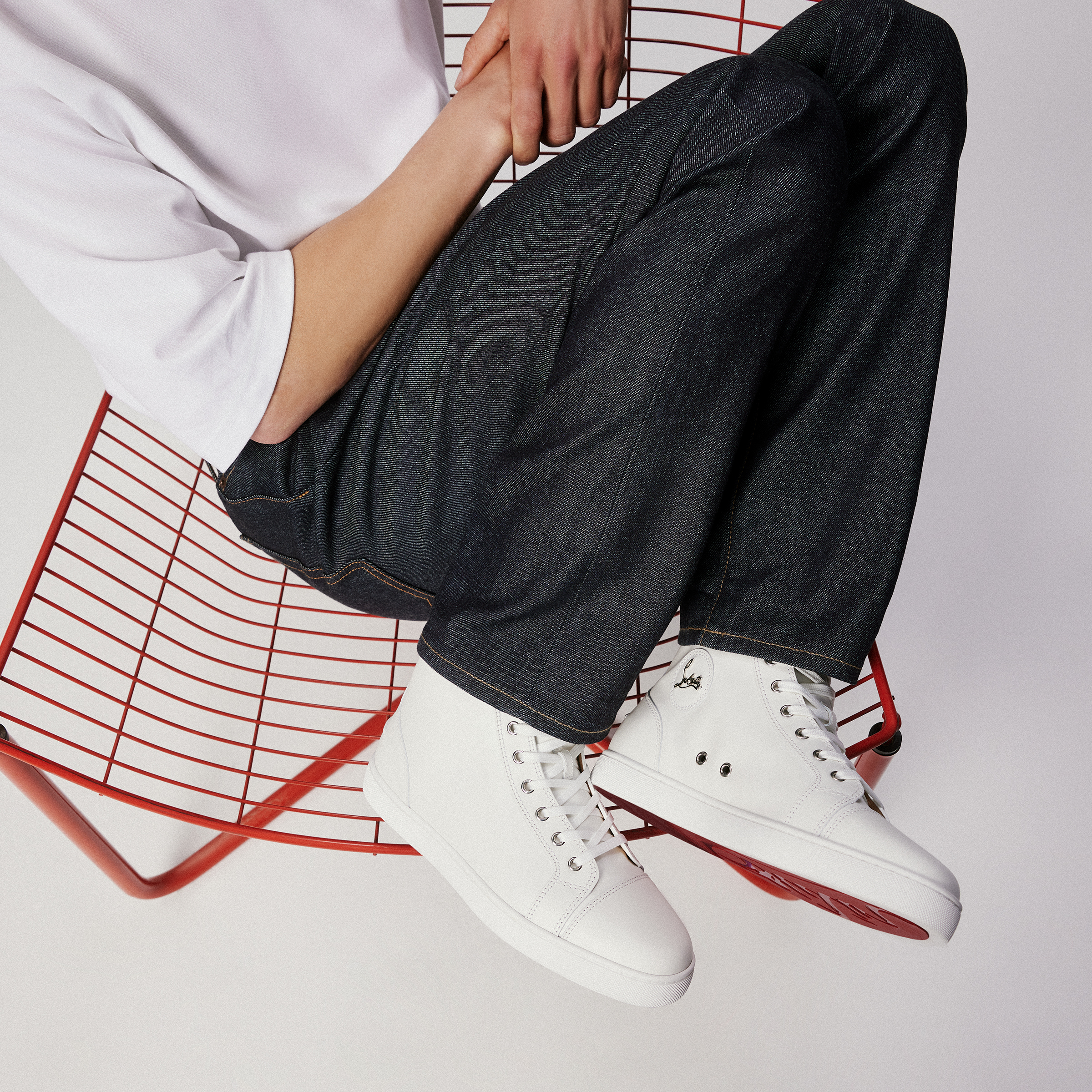 Louis - Hoge sneakers - Kalfsleer - Wit - Heren - Christian