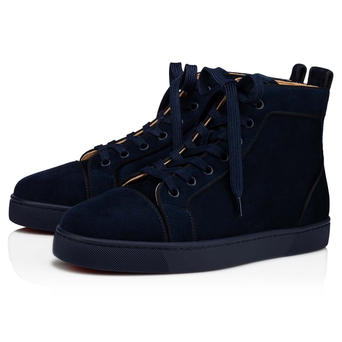 Louis high trainers Christian Louboutin Navy size 43.5 EU in Suede