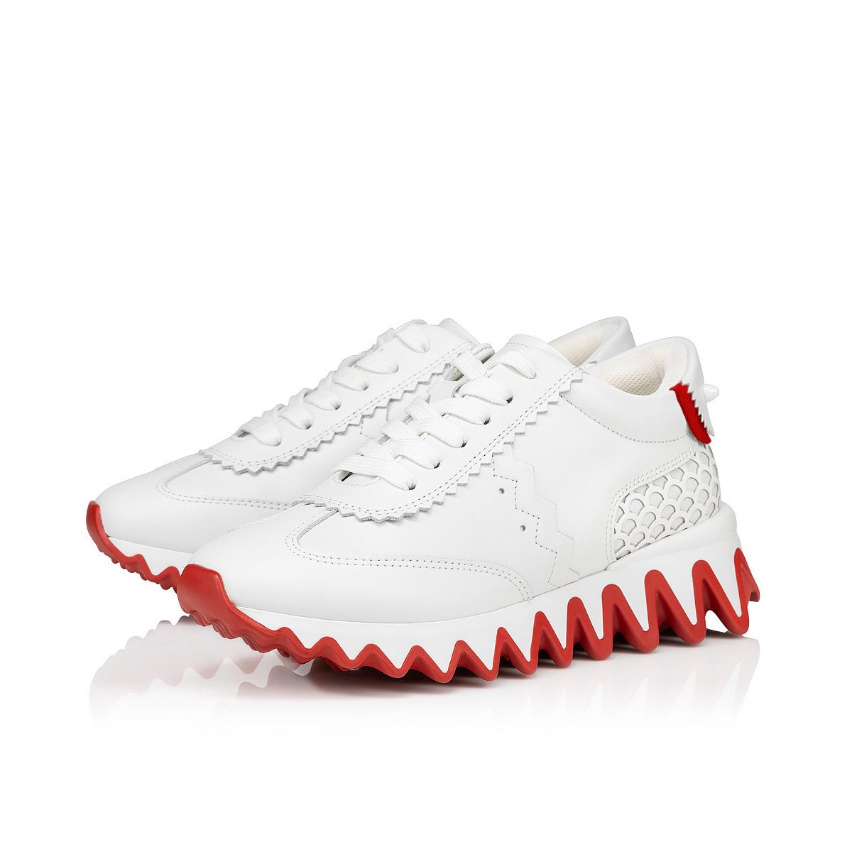 Mini Shark - Sneakers - Calf leather and patent calf leather - Bianco ...