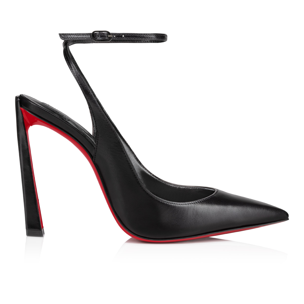 Christian louboutin black strap hotsell heels