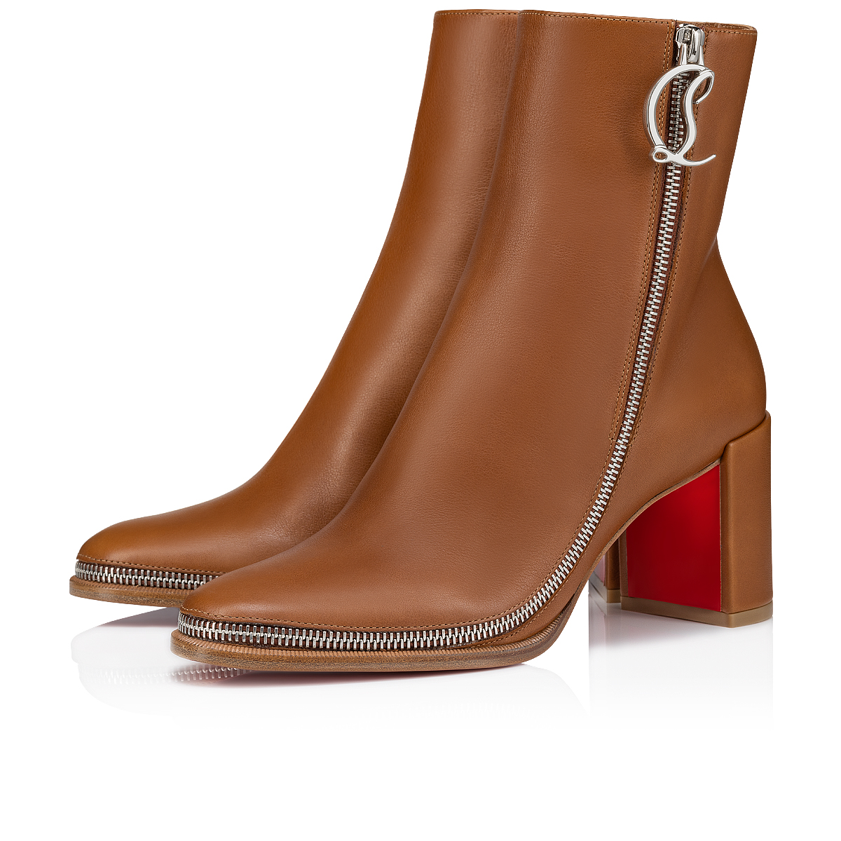 CL Zip Booty - 70 mm Low boots - Calf leather - Cuoio - Women