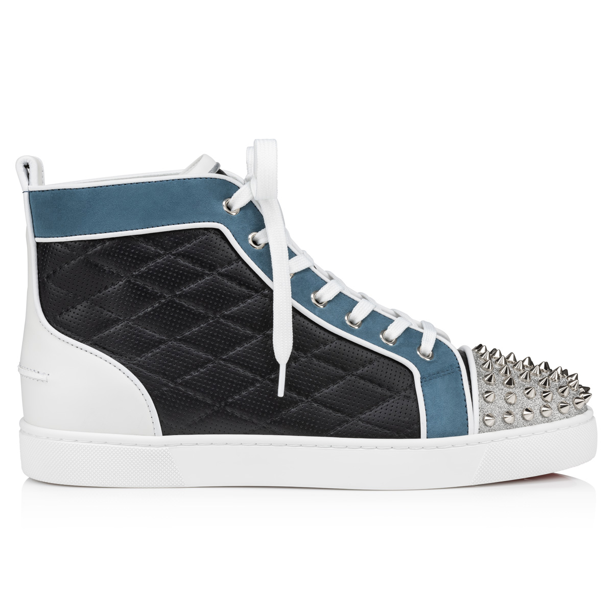 Lou Spikes - High-top sneakers - Calf leather - Black - Christian Louboutin