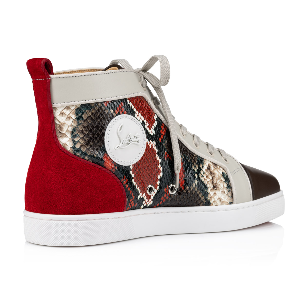 Christian Louboutin Multicolor Leather and Embroidered Velvet Louis  High-Top Sneakers Size 43 Christian Louboutin