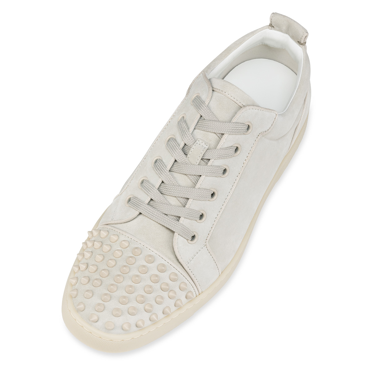 Louis Junior Spikes - Sneakers - Veau velours and spikes - Albatre - Men -  Christian Louboutin United Kingdom
