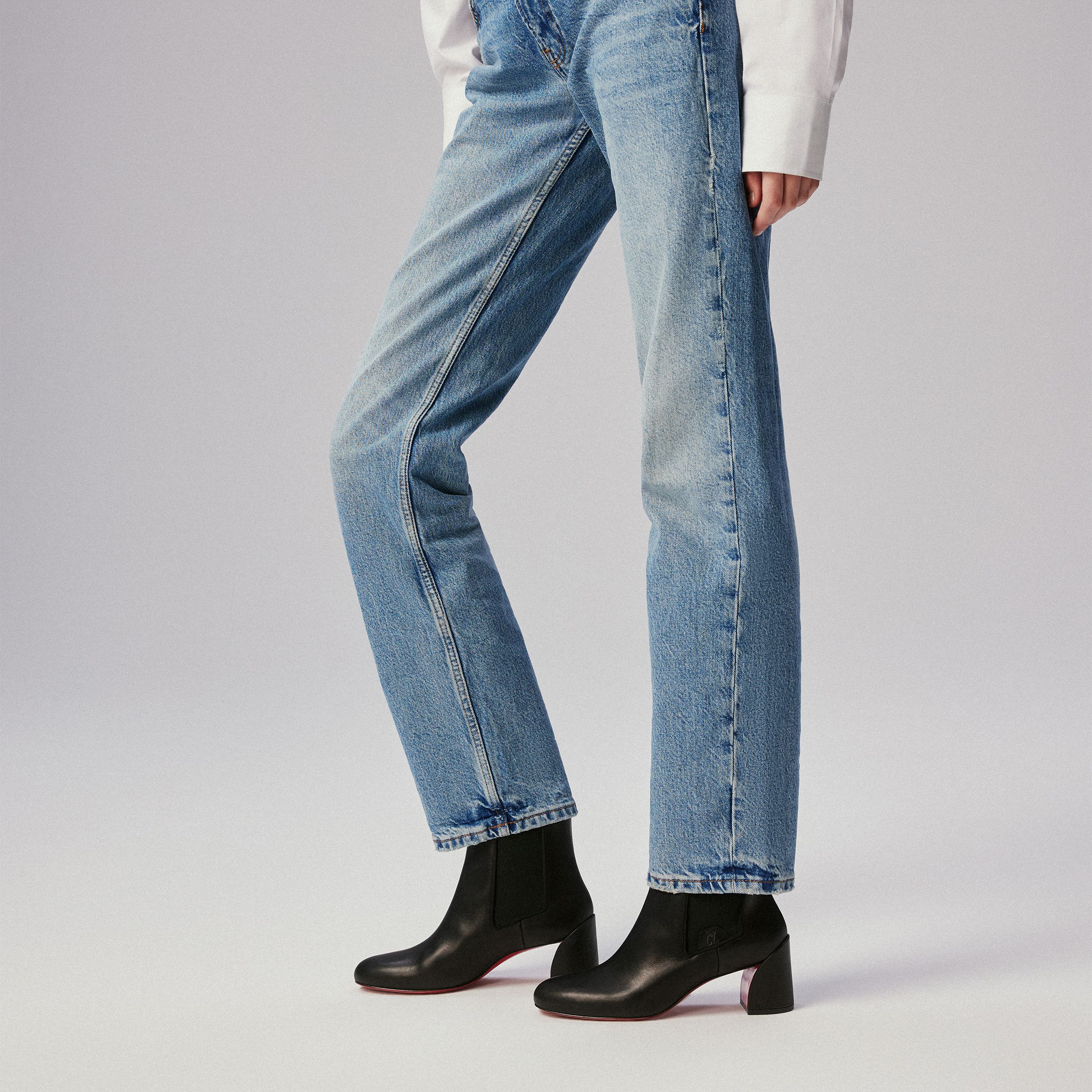 Turelastic - 55 mm Low boots - Calf leather - Black - Women