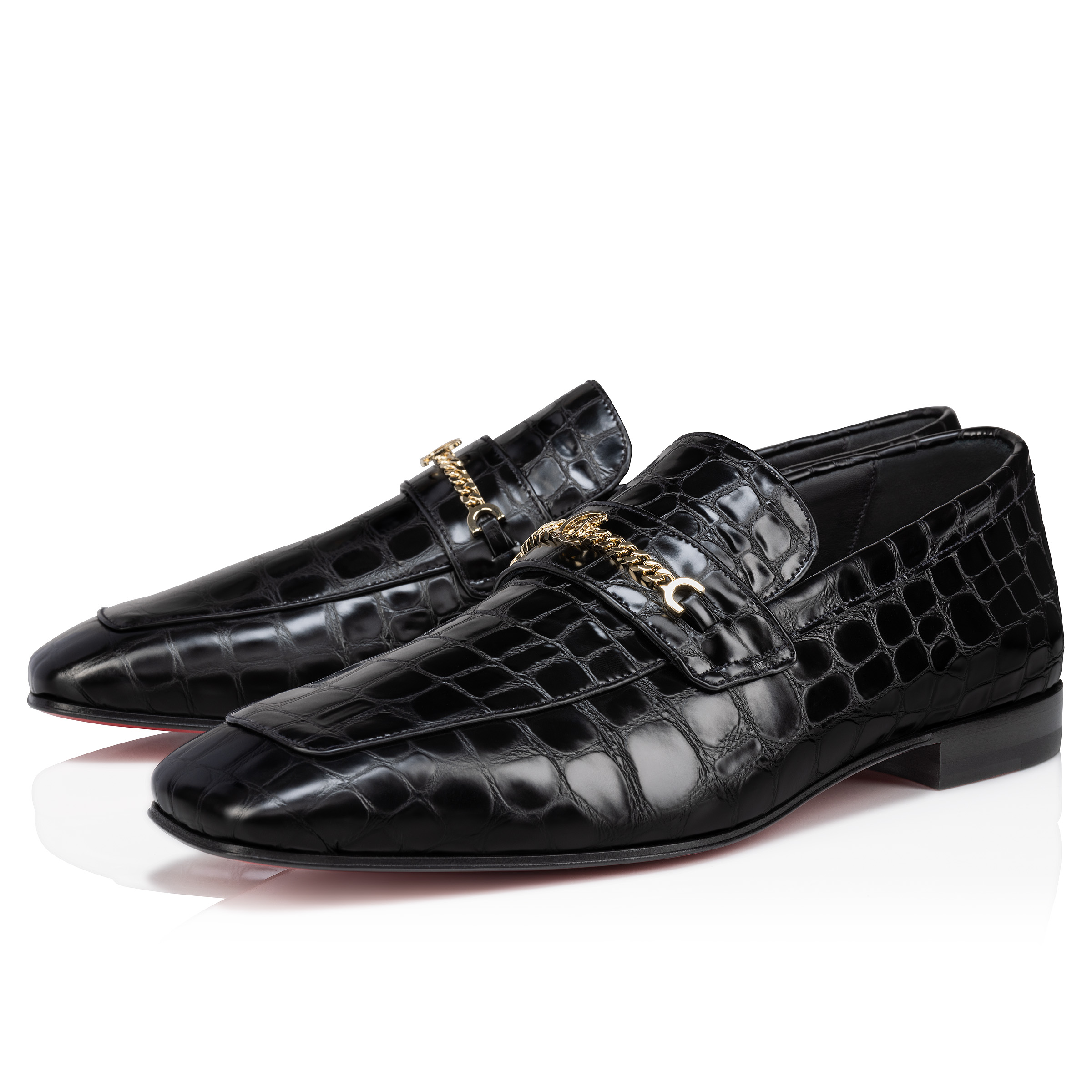 Black louboutin loafers shop
