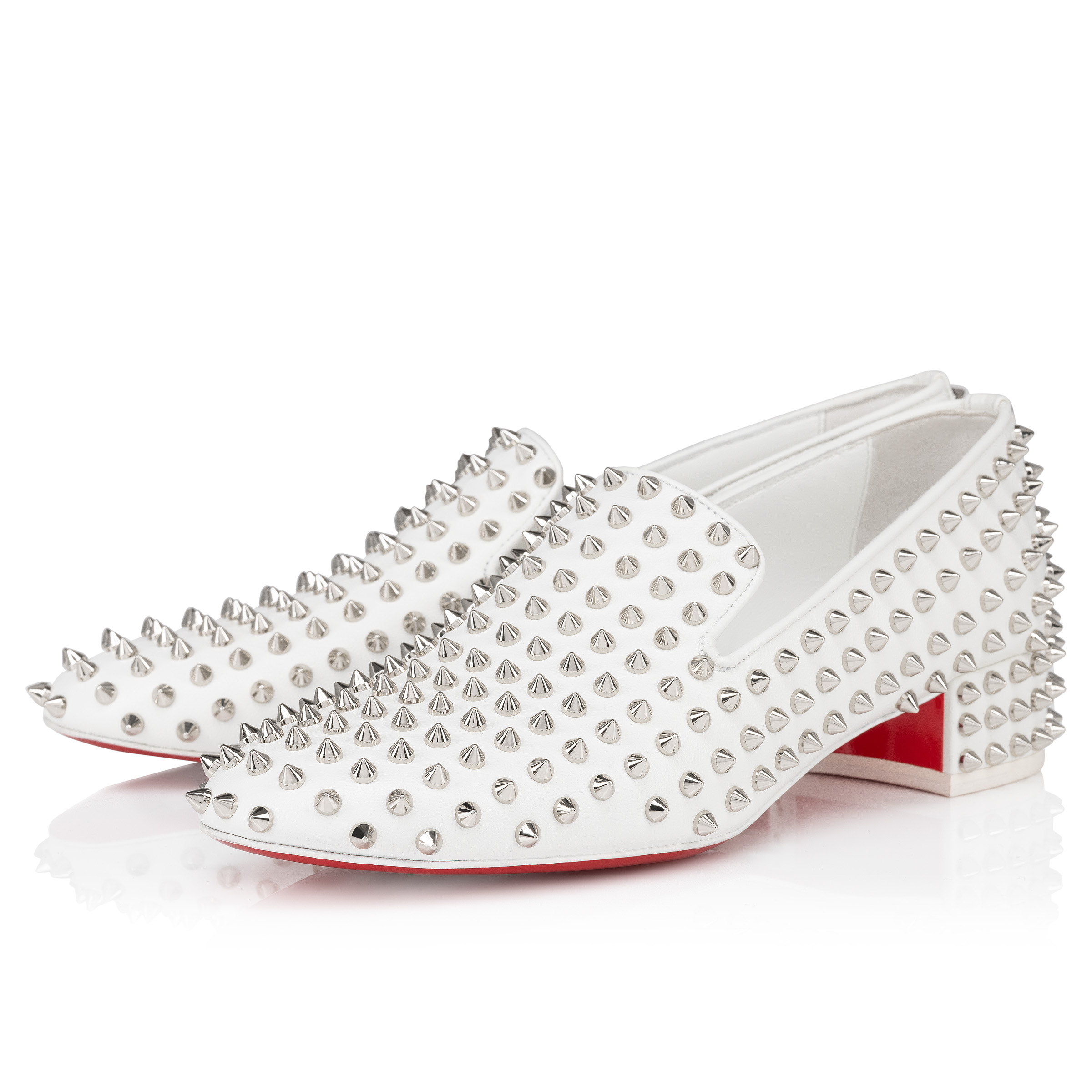 Spikeasy 30 mm Loafers Nappa leather Bianco Women Christian Louboutin Portugal