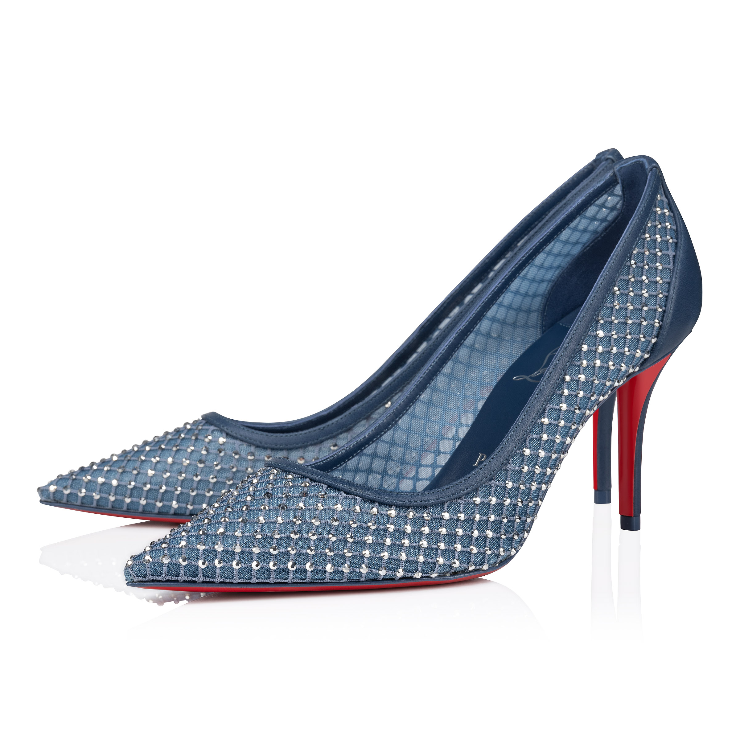 Apostropha Mesh Strass 80 Mm Pumps Mesh Nappa Leather And Strass Denim Women 8616