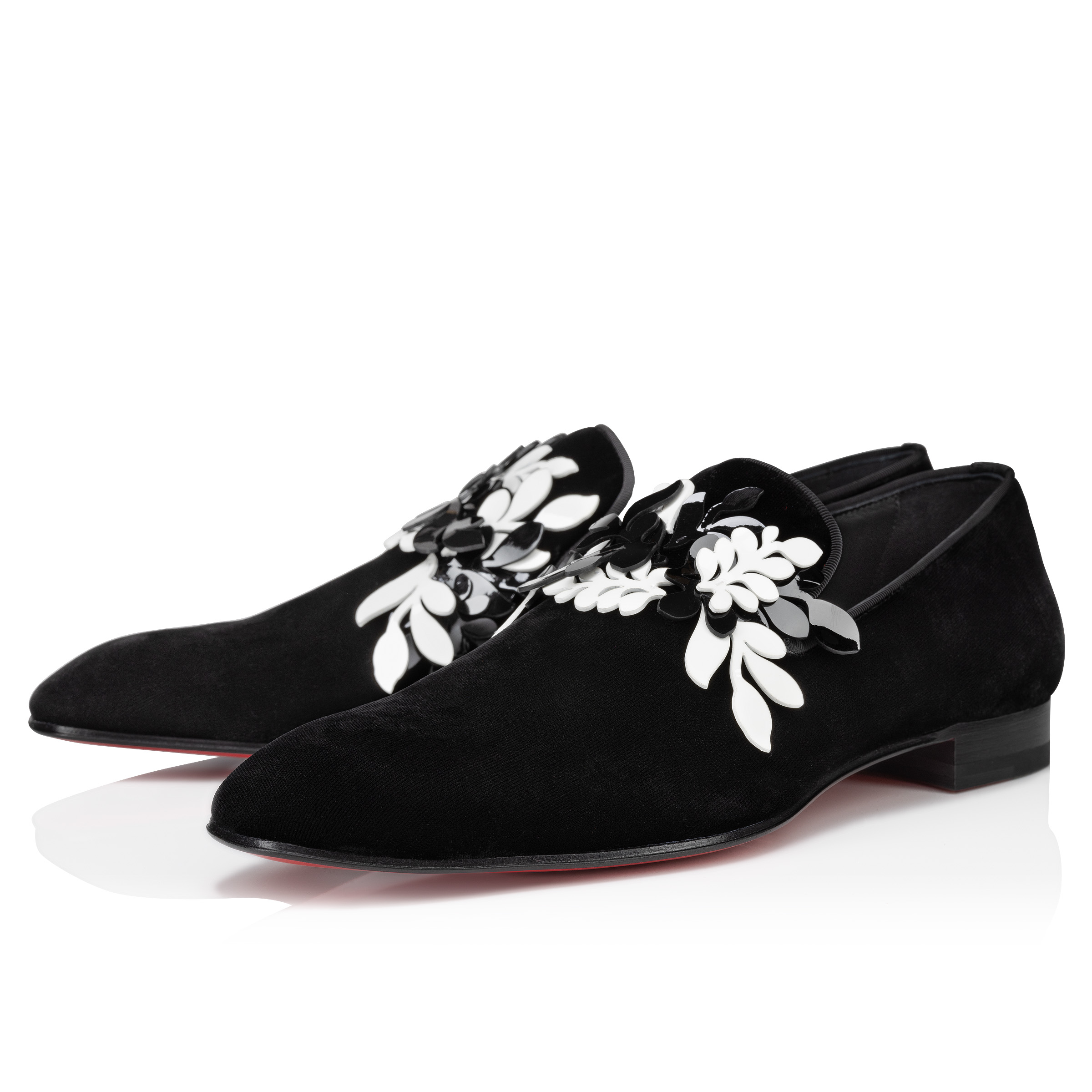 Dandelion Petunia Mocassins Velours et cours de veau verni Noir Homme Christian Louboutin France