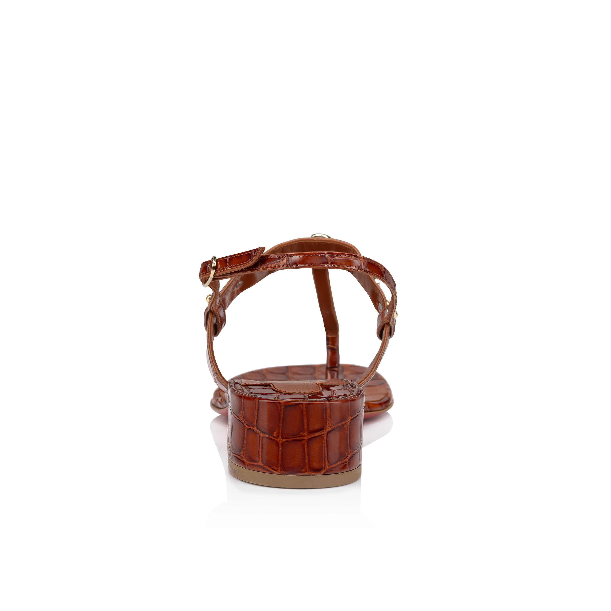 MJ Thong - 25 mm Mules - Alligator embossed calf leather - Acajou 
