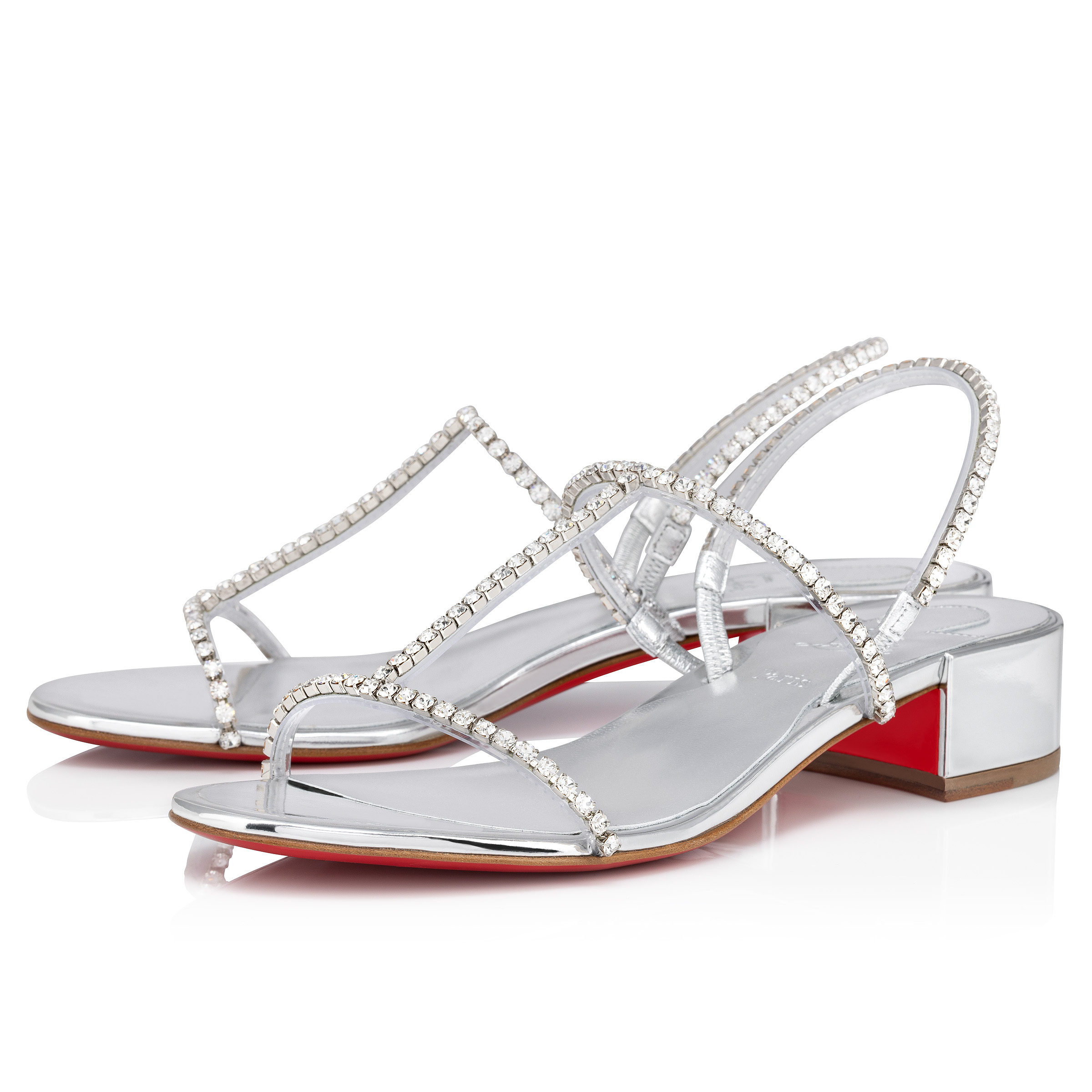 Simple Queenie Sandal - 25 mm Sandals - Specchio leather and PVC ...