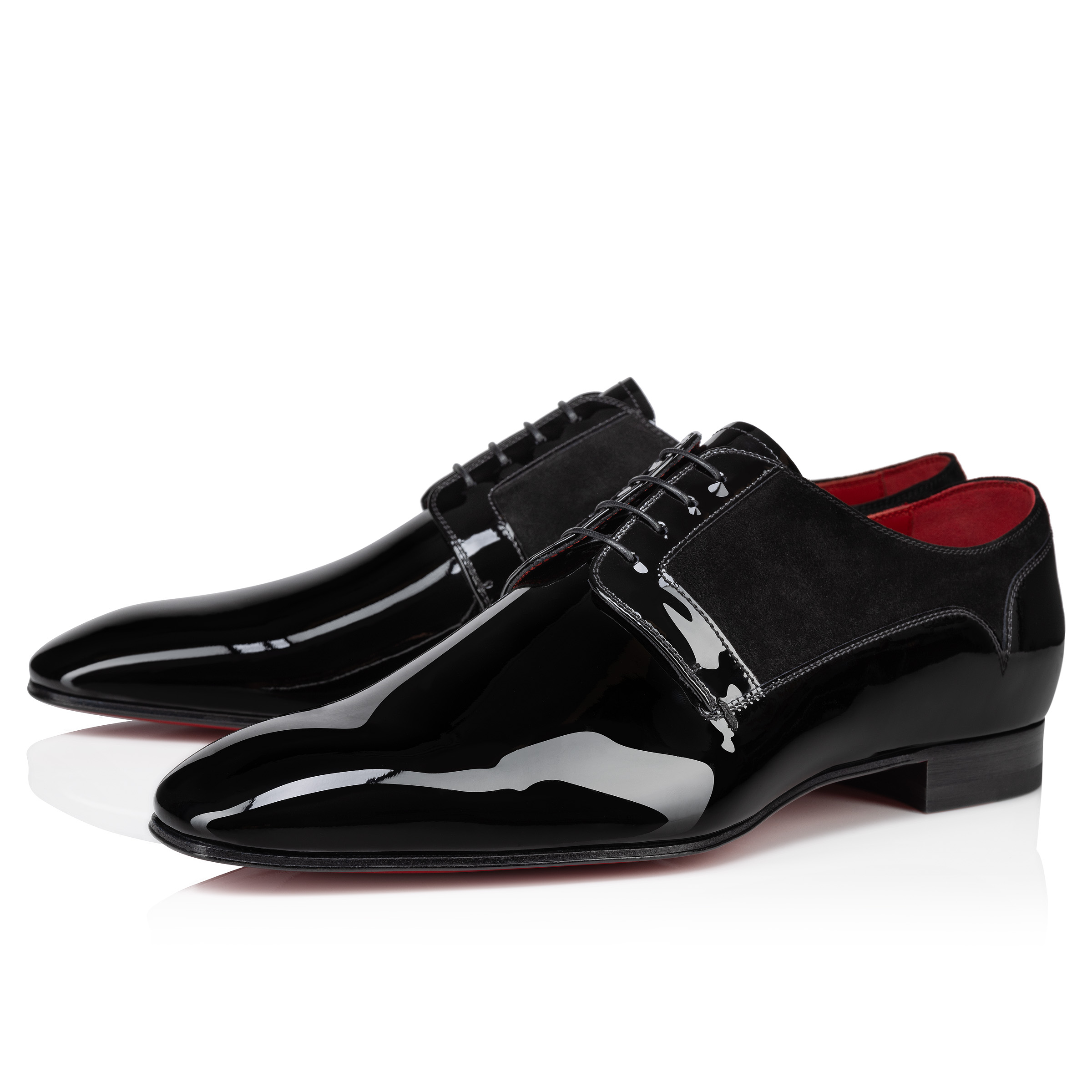 Chickito Derbies Cuir de veau verni Noir Homme Christian