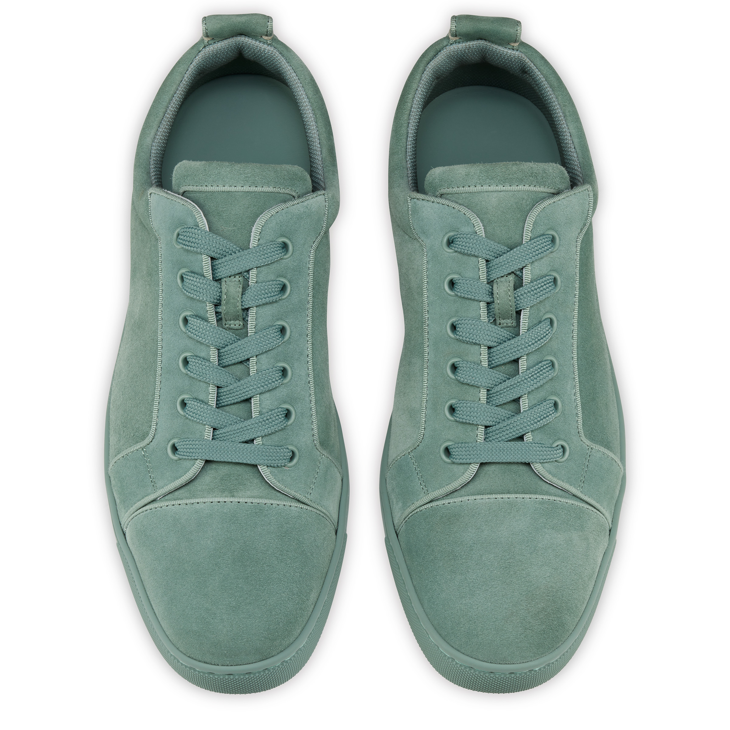 正規店買付【ルブタン】 Louis Junior dark green in suede CHRISTIAN LOUBOUTIN Louis Junior Grosgrain-Trimmed Suede