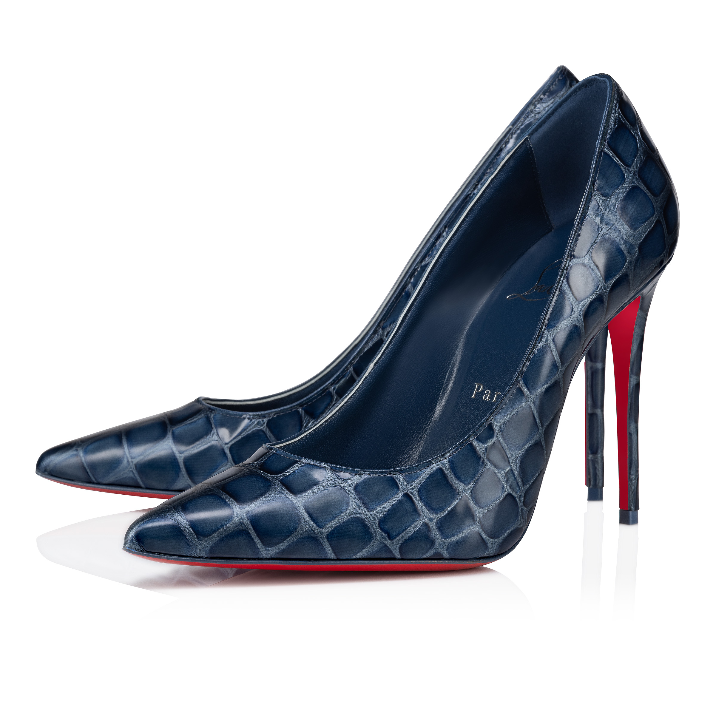 Kate 100 mm Pumps Alligator embossed calf leather Blue Women Christian Louboutin United Kingdom