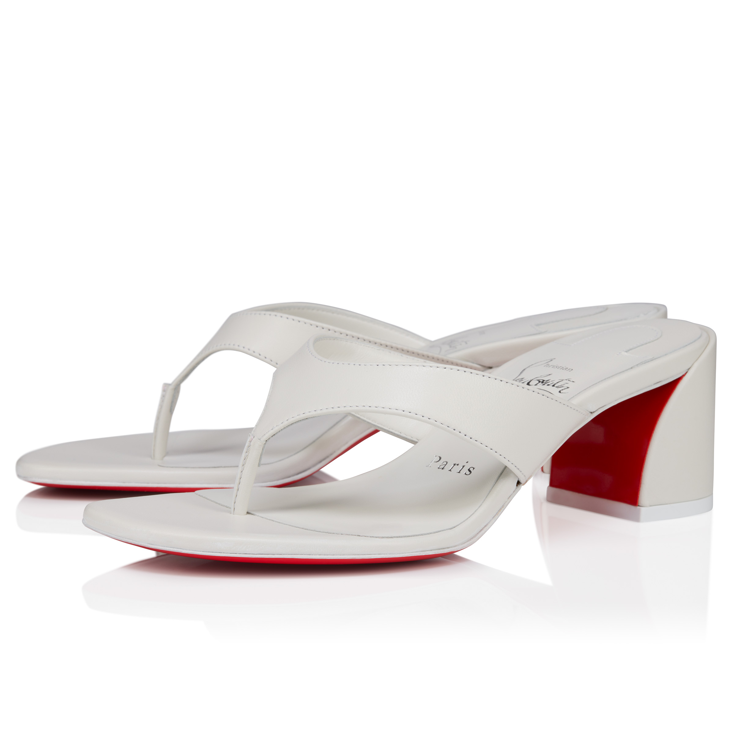 25SS【ルブタン】Janetonga55 mm トング ラムナッパレザー Janetonga - 55 mm Thongs - Lamb nappa leather - Black
