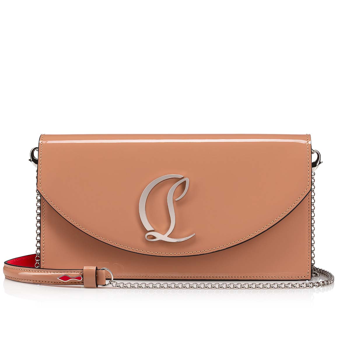 rigdom Maiden amme Loubi54 - Clutch - Patent calf and metal - Nude - Christian Louboutin