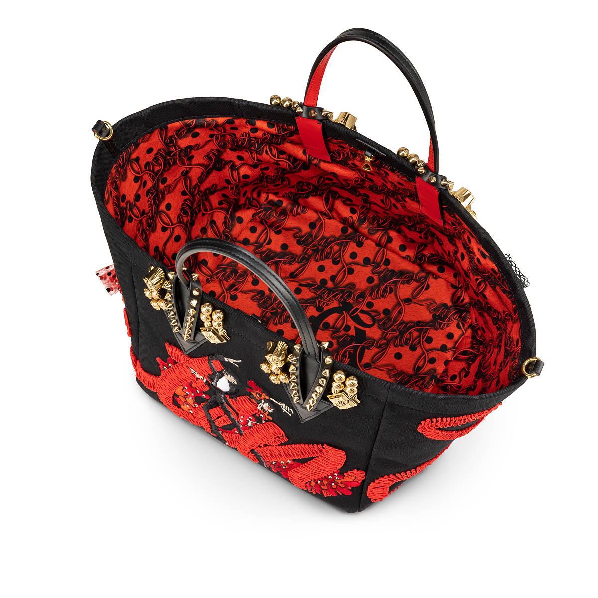 Christian Louboutin X Rossy De Palma Flamencaba Small Embroidered Tote Bag