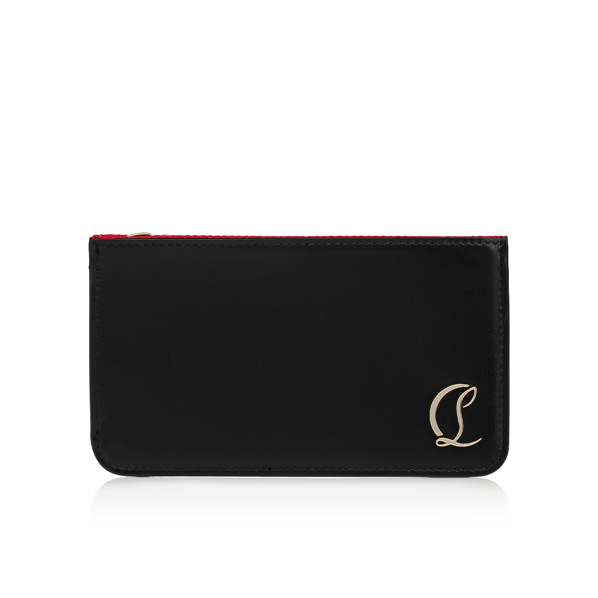 Loubi54 - Card holder - Calf leather - Black and silver