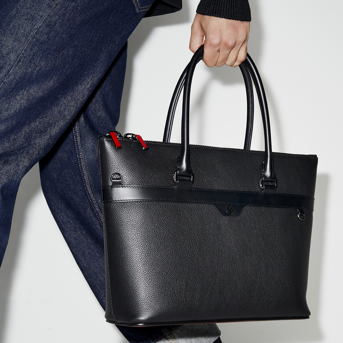 Kabiker 2.0 - Tote bag - Grained calf leather and rubber - Black 