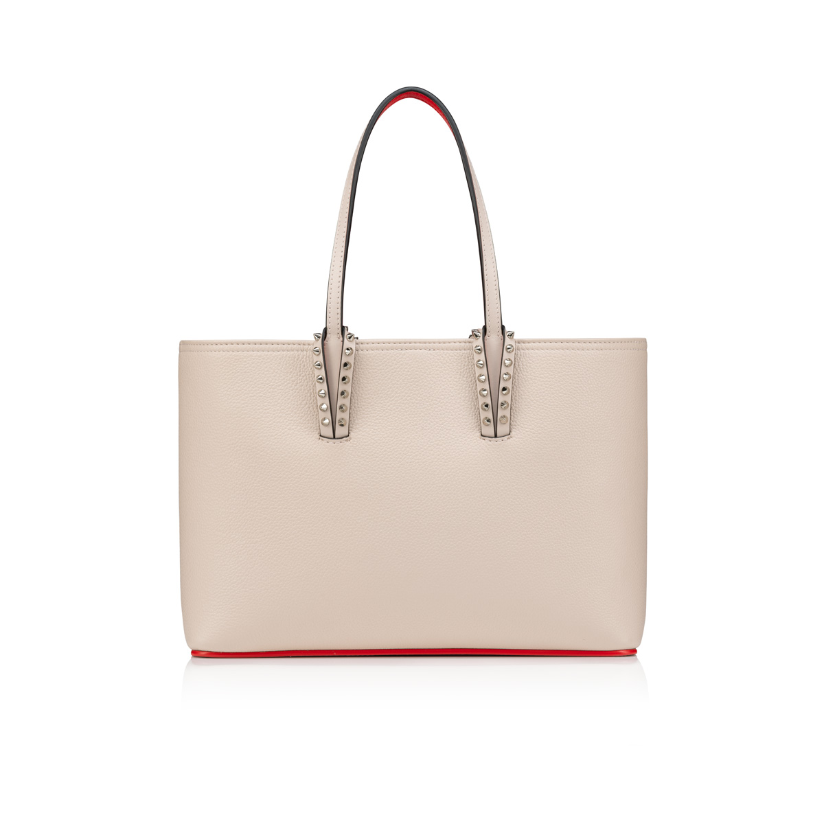 Cabata small - Tote bag - Calf leather and spikes- Leche