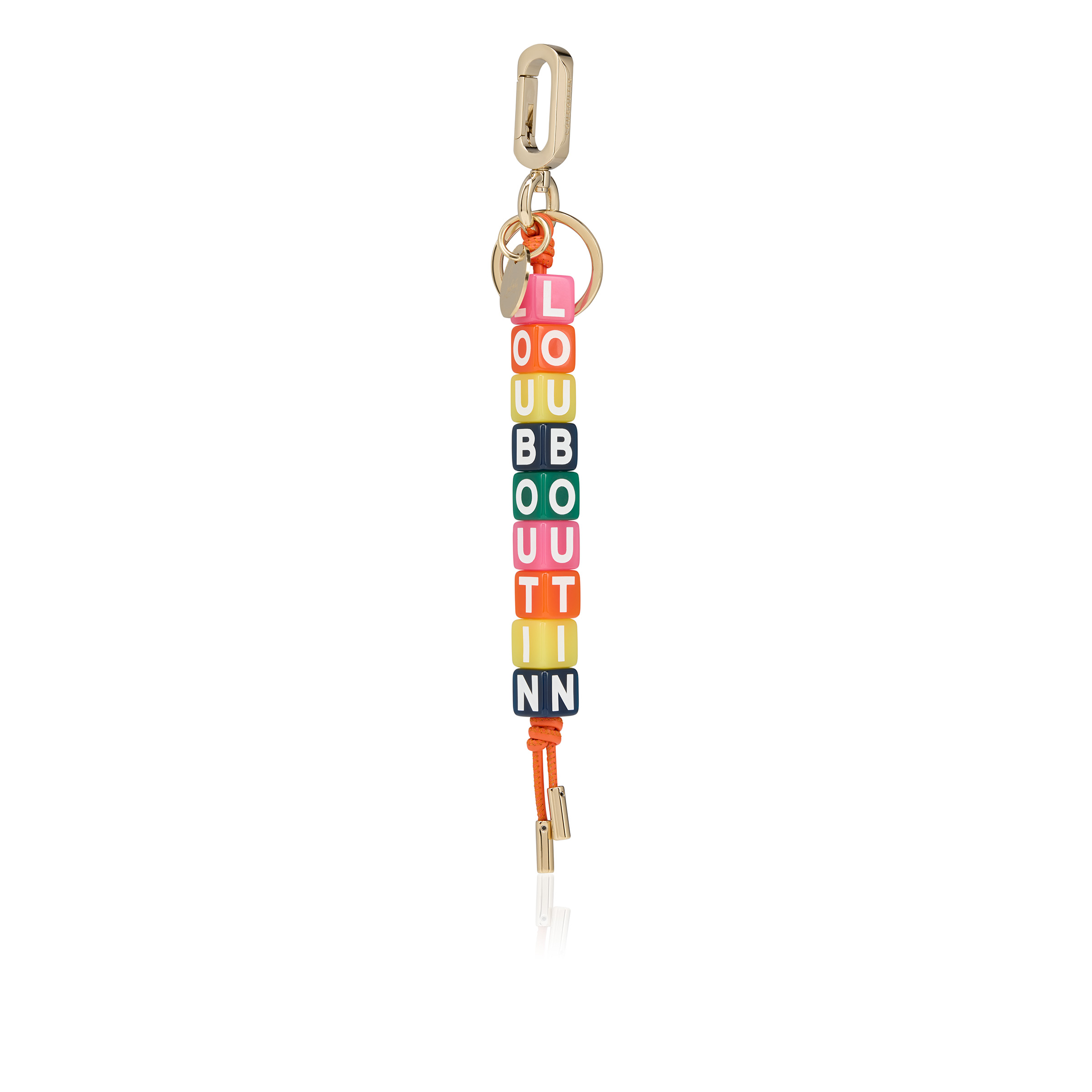 キーホルダー・キーリング Christian Louboutin Key holders & Charms Yellow Christian Louboutin Keyring NWT Logo Gomme Bright Yellow